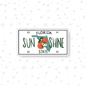 Florida License Plate Sticker, Orlando, Laptop Sticker, Decal, Vinyl Sticker