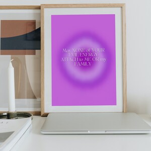 Aura-Return to Sender Affirmations for Positive Energy Protection | Digital Print| Wallpaper