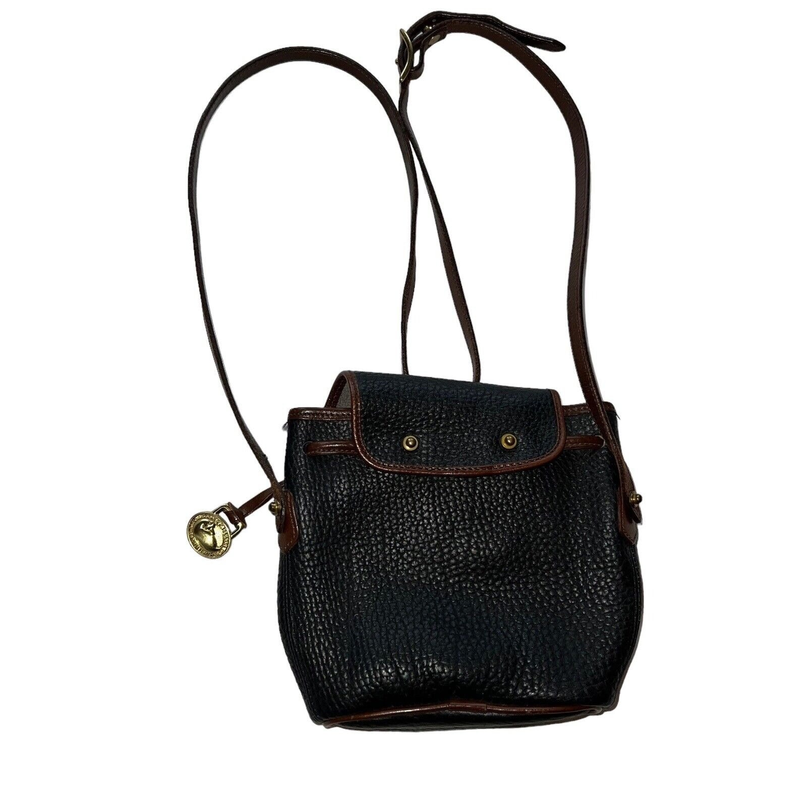 Vintage Dooney and Bourke Equestrian Mini Backpack, Brown 