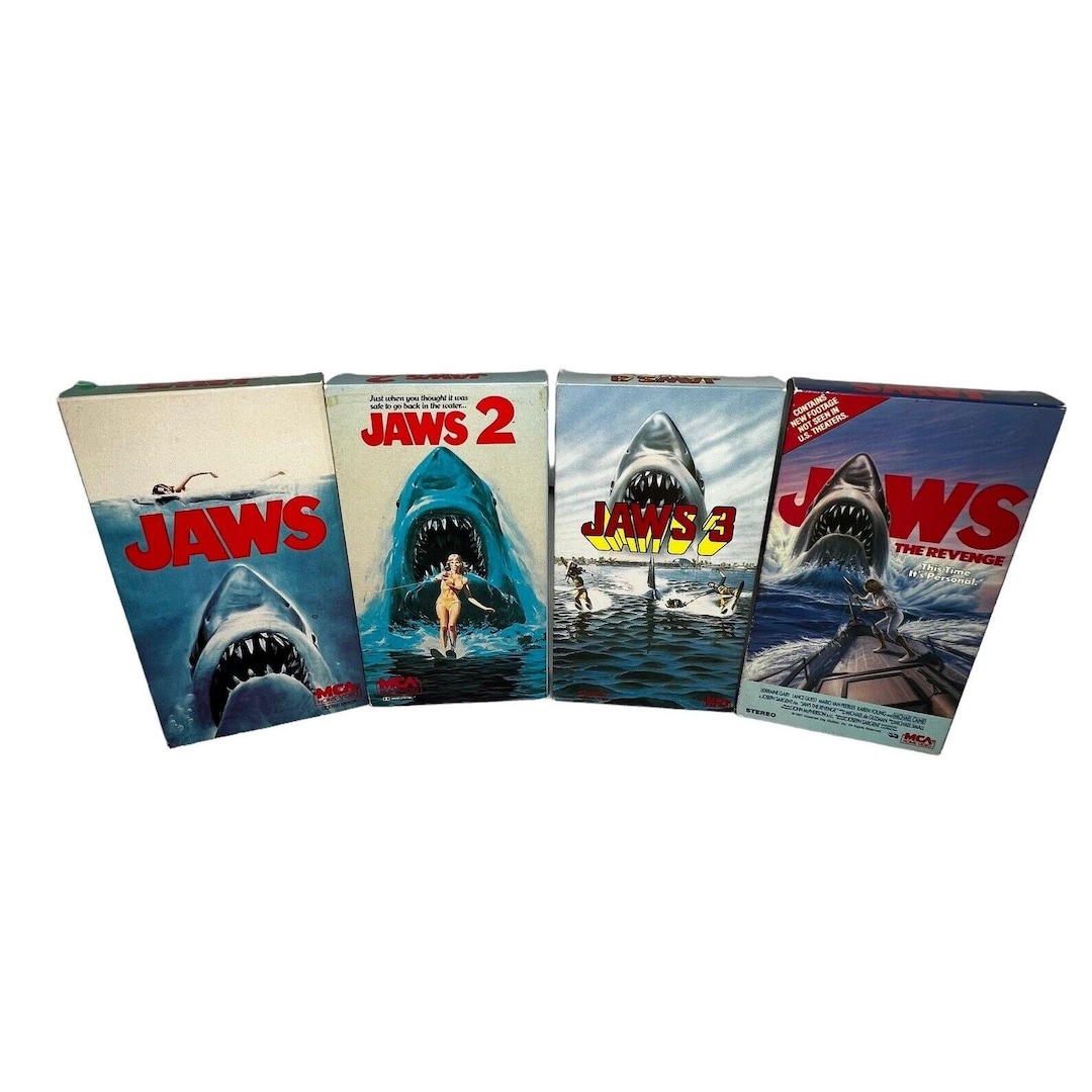 Jaws One Two Three Revenge VHS Movie 4 Tapes Steven Spielberg