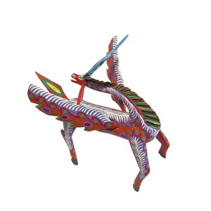 Mexican Folk Art Hand Paint Alebrije Dragon Cruz SOSA SMT Oaxaca Wooden Large Mystical Animal Mexico