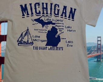 Michigan Map T-Shirt, Great Lake State Pride