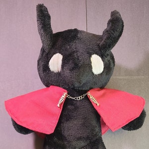 Iniko The Demon, scary plushie, handmade soft plushie toy, creepy plush doll, mysterious critter