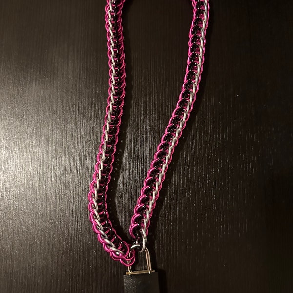 Full Persian, Chain Necklace / Collar, Handmade Aluminum Chainmail