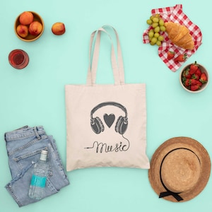 FREE SHIPPING MUSIC I Jute bag | Shoulder Bag | Organic cotton | Children Bag Active