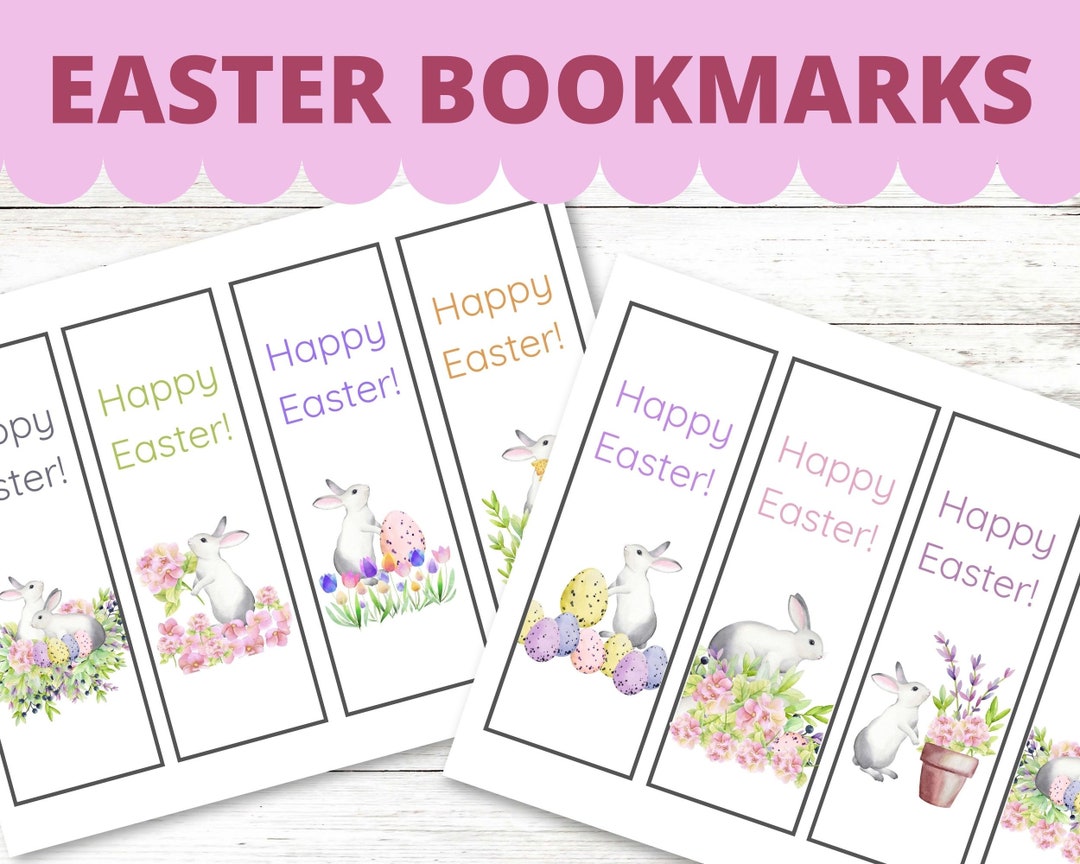 Happy Easter Printable Bookmarks - Etsy