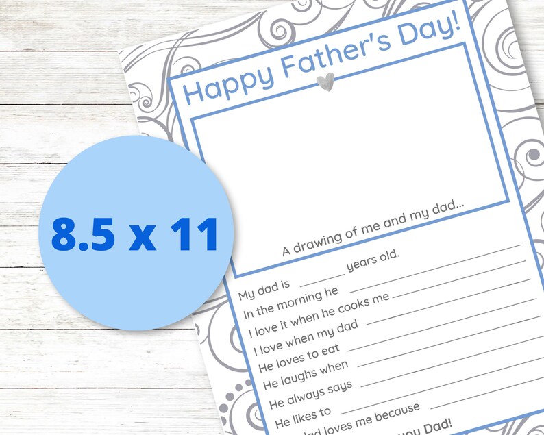 Father's Day Printable Questionnaire Survey From Child | Etsy
