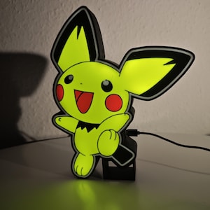 Glowing Pichu LED Lamp: Pokemon-Inspired Night Light for Kids' Room, Gamer Decor & Anime Fans