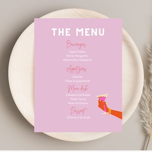 Bailey's Bachelorette - 5x7 Menü - Digital & Print Template