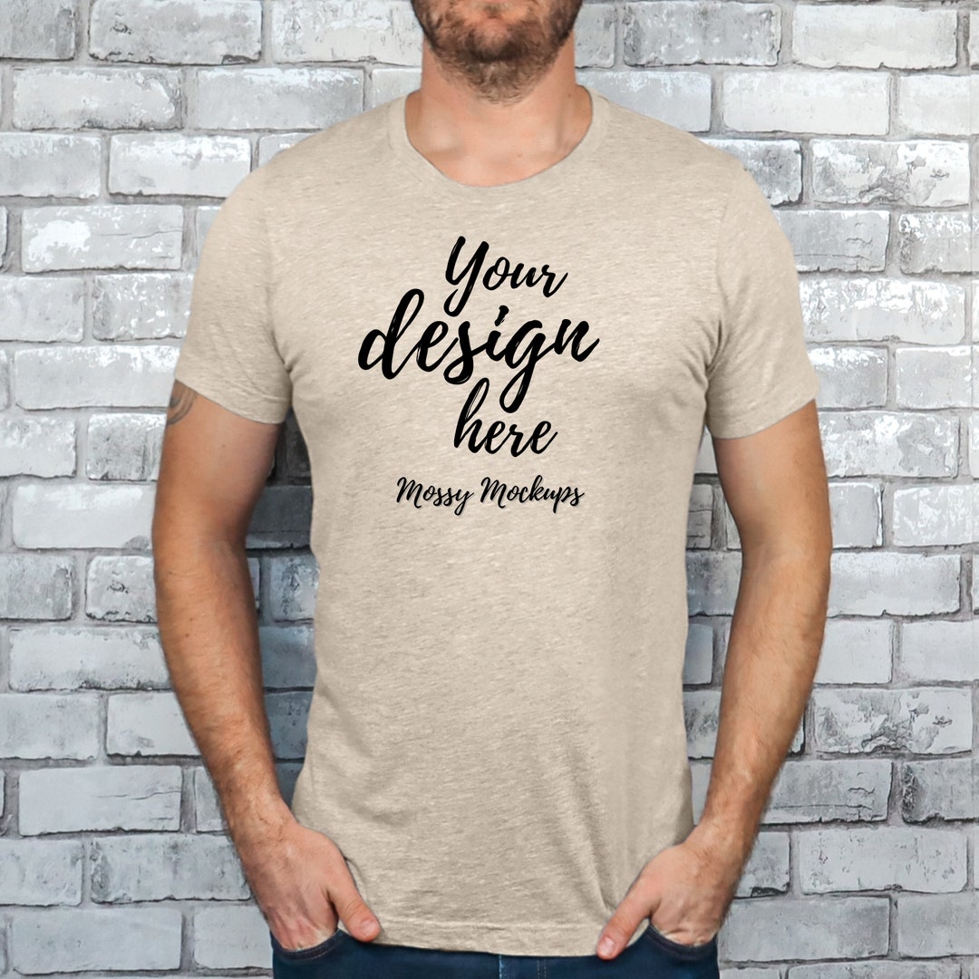 Heather Oatmeal Bella Canvas 3001CVC Heather Mockup Bella Etsy