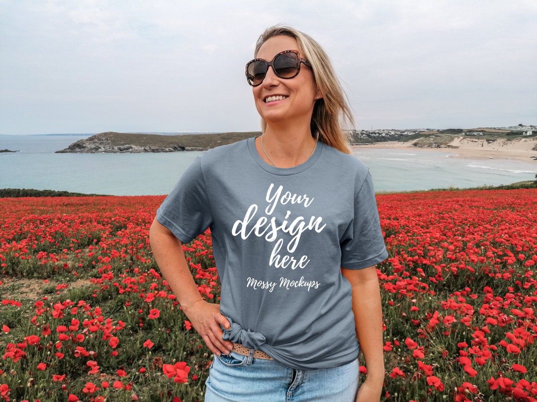 Steel Blue Bella Canvas 3001 Mockup Bella Canvas Steel Blue Etsy