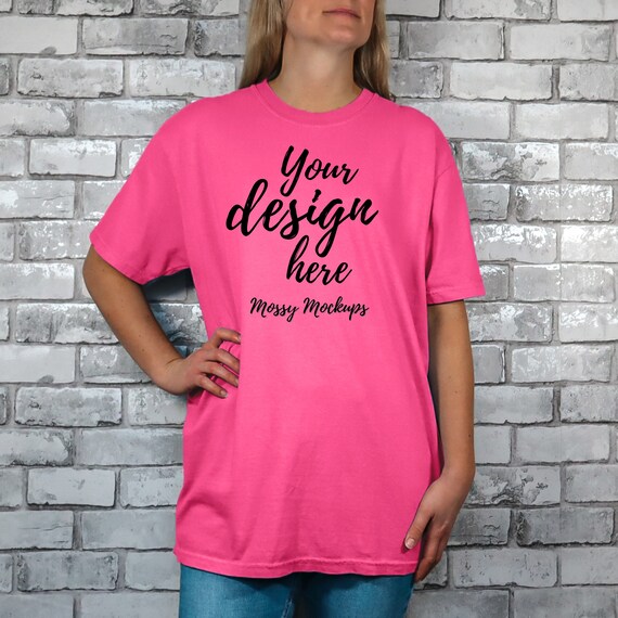 Heliconia Comfort Colors C1717 Mockup, Oversized Comfort Colors 1717  Heliconia Shirt Mockup, Heliconia Comfort Color T-shirt Mock Up - Etsy