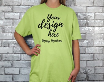 Kiwi Comfort Colors C1717 Mockup, Oversized Comfort Colors 1717 Kiwi Shirt Mockup, Kiwi Comfort Color T-Shirt Mockup, Kiwi Tshirt Mockup