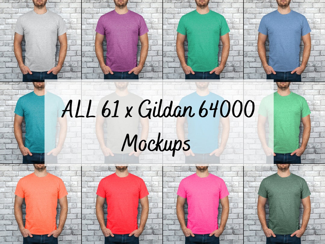 ALL 61x Gildan 64000 Mockup Bundle 61 Colour Gildan Tshirt 64000