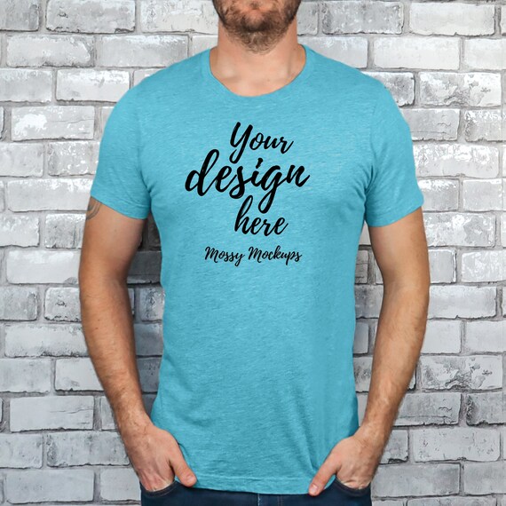 bella canvas heather aqua