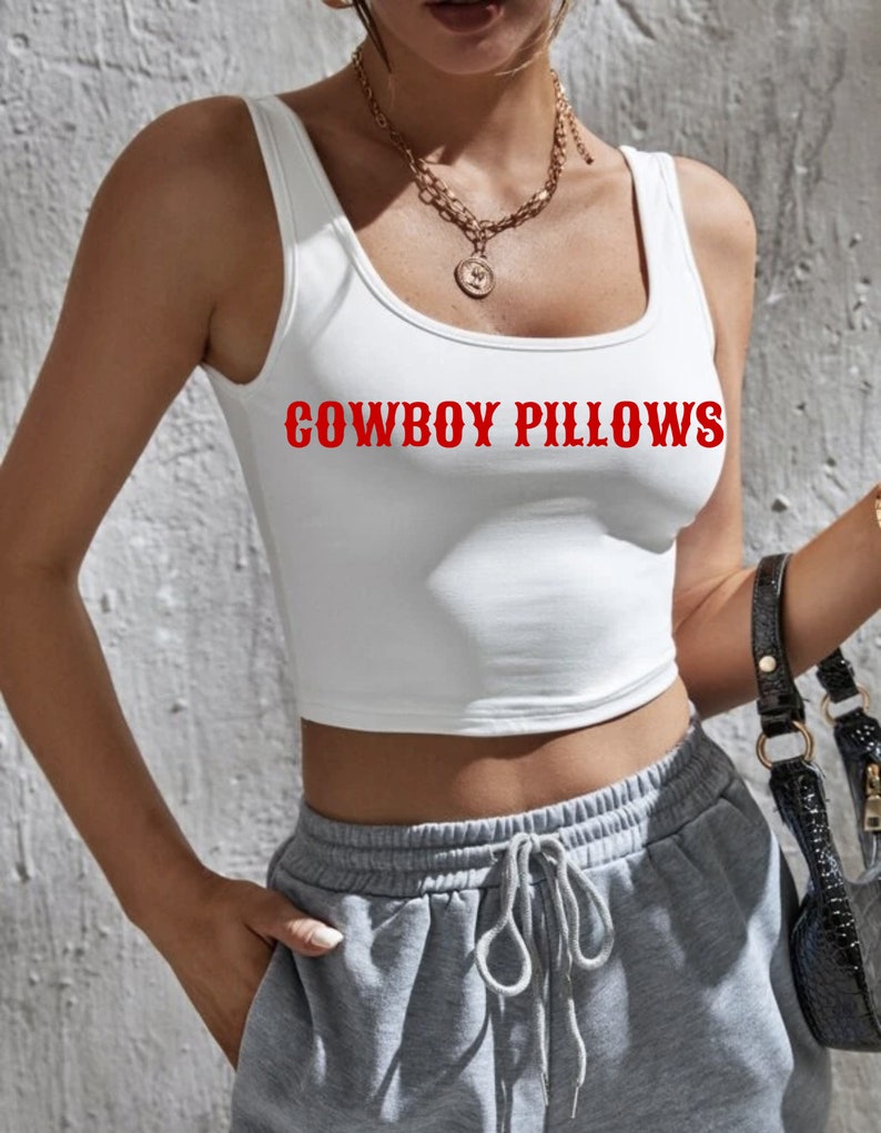 Cowboy Pillows Crop Top Tank Top Western Style Country - Etsy