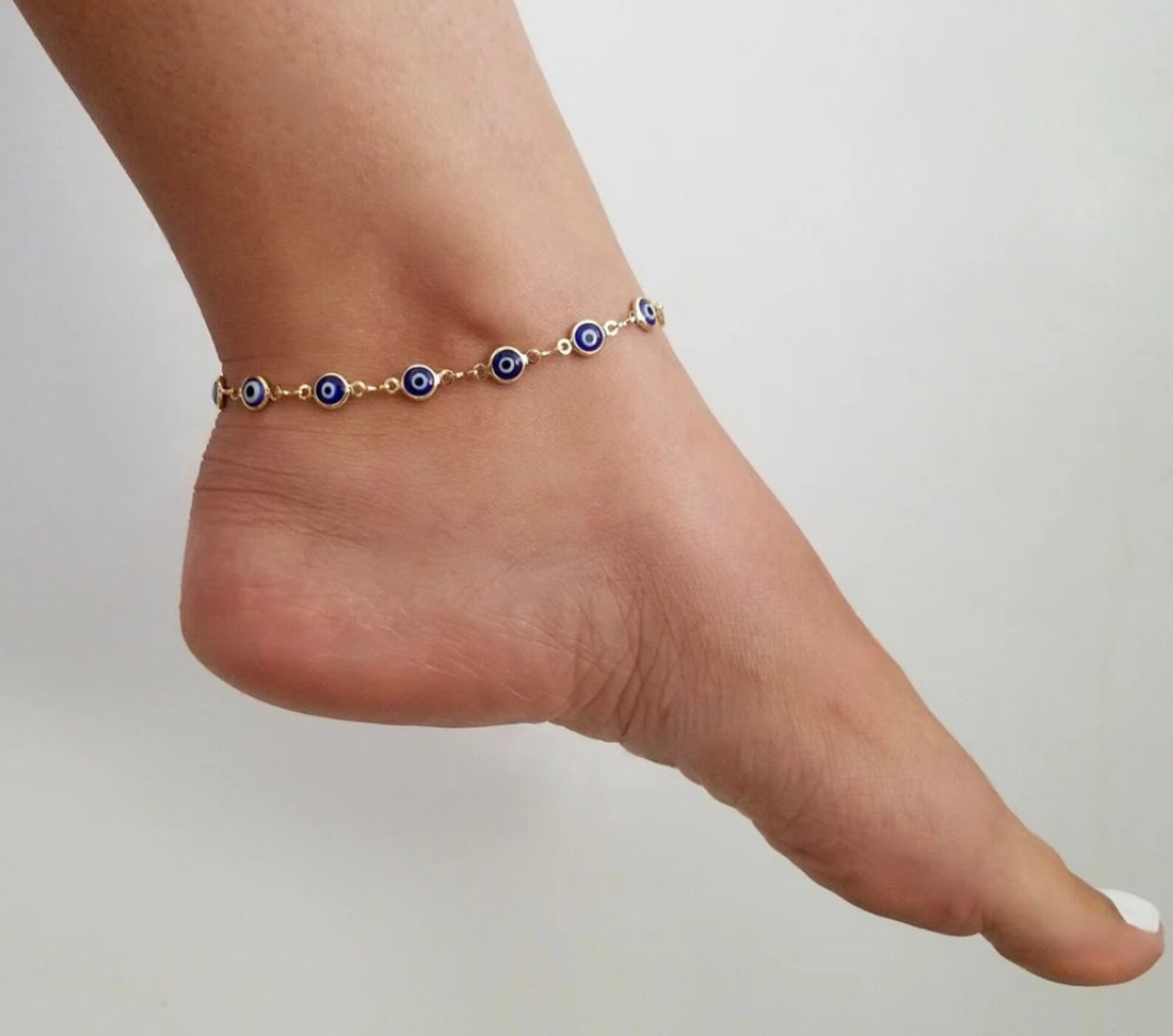 Evil Eye Anklet Bracelet, 18k Gold Evil Eye Anklet Bracelet, Trendy