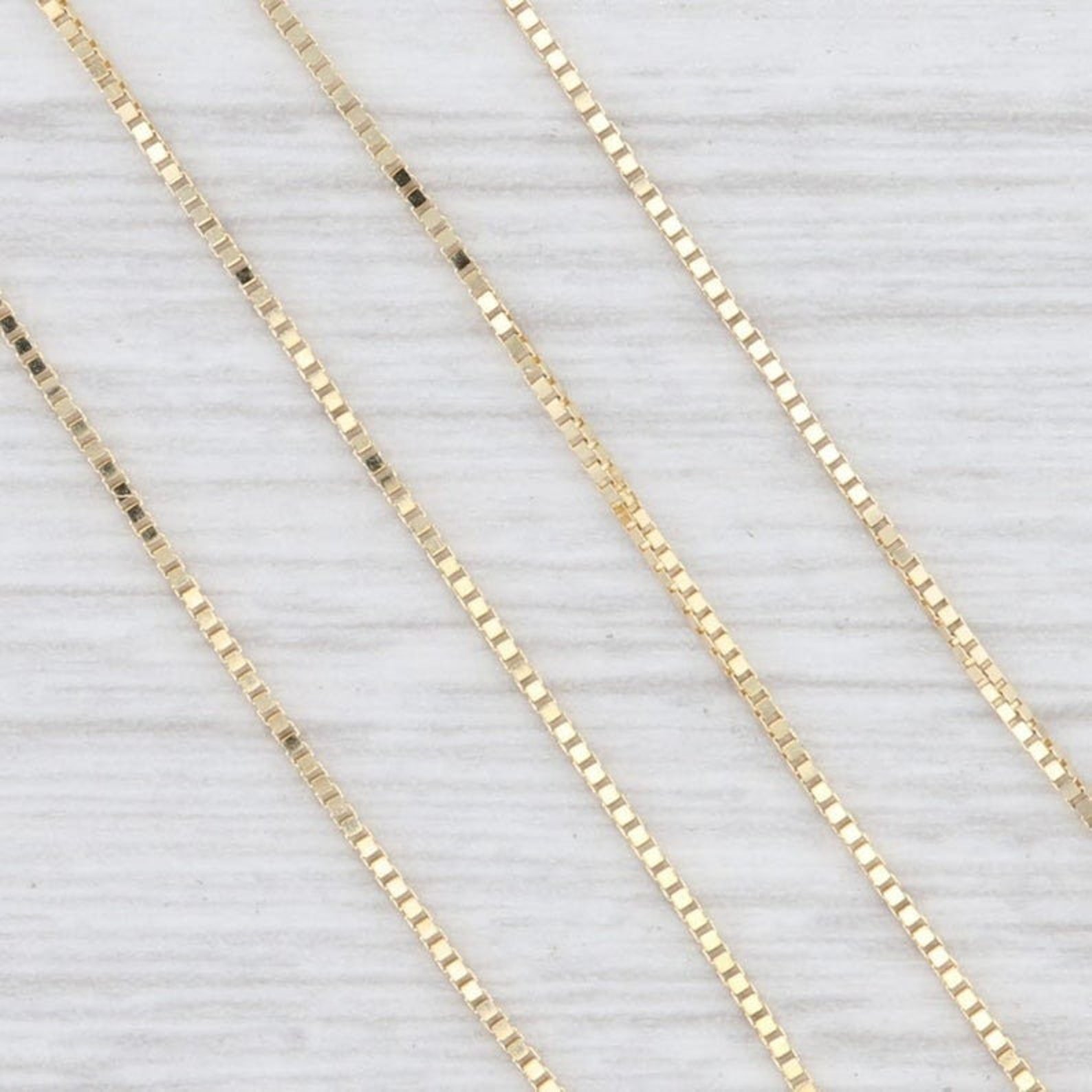 10K Solid Yellow Gold Box Necklace Real Gold Chain Lobster Etsy