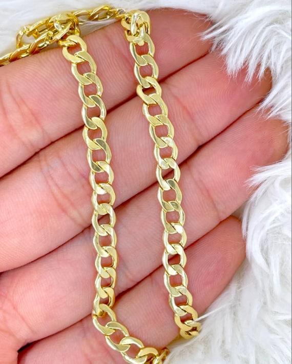 14K Gold Flat Curb Chain 6mm Chain Necklace - Etsy Canada