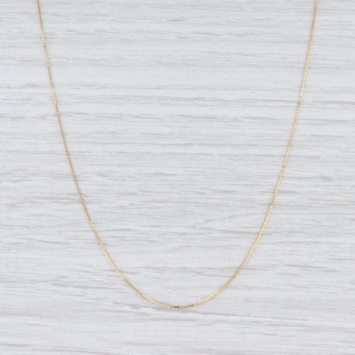 10K Solid Yellow Gold Box Necklace Real Gold Chain Lobster Etsy
