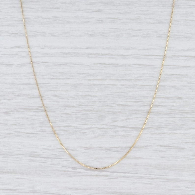 14K Solid Yellow Gold Box Necklace Real Gold Chain Lobster Etsy