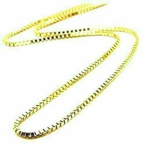 10K Solid Yellow Gold Box Necklace Real Gold Chain Lobster Etsy