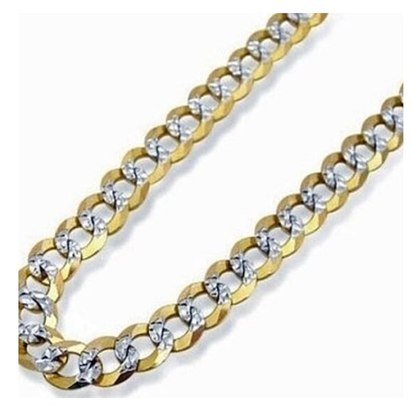 18k Gold Filled Two Tone Diamond cut Cuban Link Chain