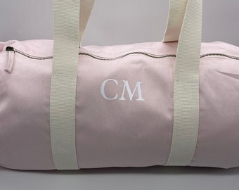 Personalised barrel bag,gym bag, weekend bag, personalised bag,wedding bag, hospital bag, overnight bag,100% organic cotton canvas
