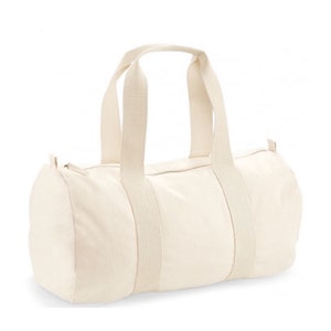 Personalised barrel bag,gym bag, weekend bag, personalised bag,wedding bag, hospital bag, overnight bag,100% organic cotton canvas image 6