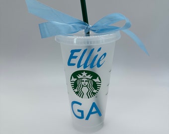 Personalised Starbucks Cold Cup | Reusable Cup | Cup with Straw | Cold Cup | Personalised Cup | Starbucks Cup Netball position netball team