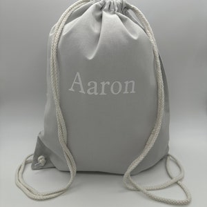 Personalised backpack, gym bag with any name girls, boys, children, nursery, school backpack, Personalised bag, grey bag, mini backpack image 3