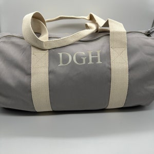 Personalised barrel bag,gym bag, weekend bag, personalised bag,wedding bag, hospital bag, overnight bag,100% organic cotton canvas image 3
