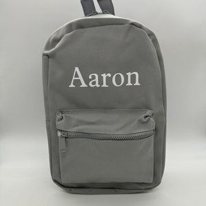 Personalised backpack, gym bag with any name girls, boys, children, nursery, school backpack, Personalised bag, grey bag, mini backpack image 2
