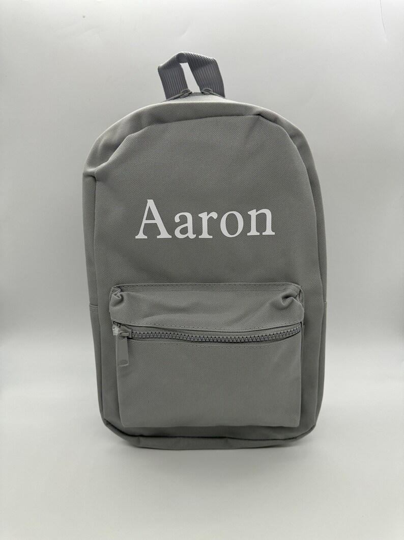 Personalised backpack, gym bag with any name girls, boys, children, nursery, school backpack, Personalised bag, grey bag, mini backpack image 2