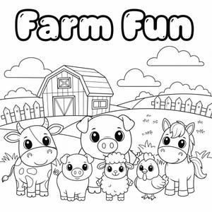 ¡Libro para colorear divertido de granja! ¡17 animales de granja fáciles de dibujar!