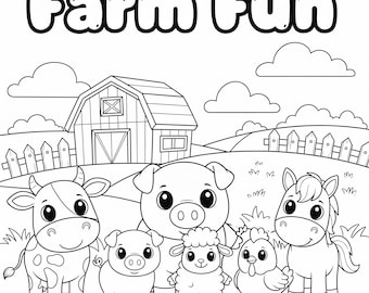 ¡Libro para colorear divertido de granja! ¡17 animales de granja fáciles de dibujar!
