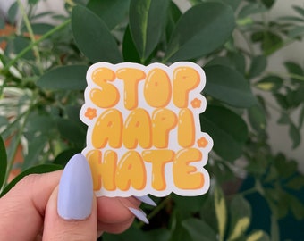 Stop AAPI Hate Sticker | Stop Asian Hate | Glossy Vinyl Sticker