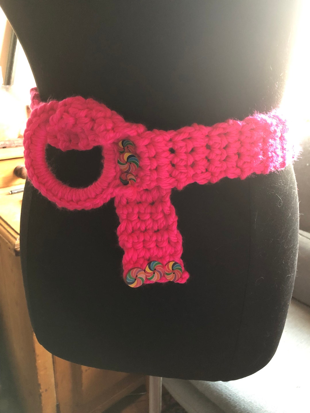 Handwoven Belt Candy Pink Black main image 0