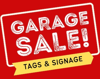 Garage sale signs/tags downloadable/printable