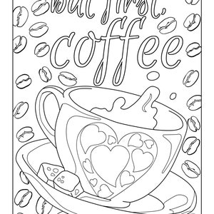 Coffee coloring pages
