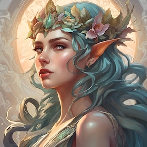 Digital Download Forest Elf Portrait