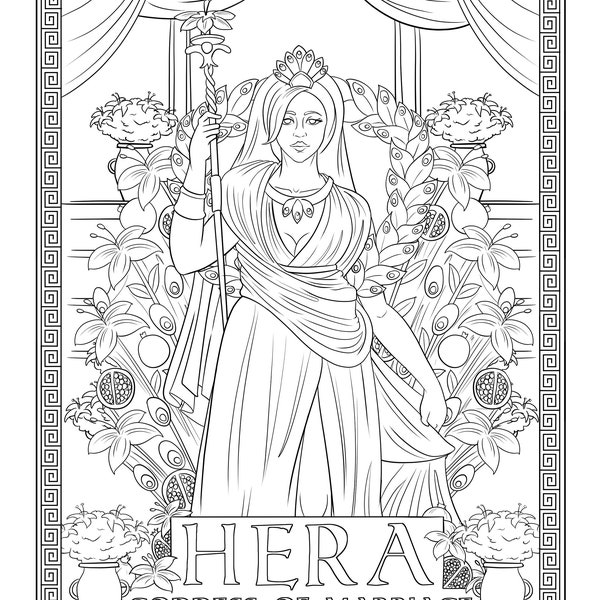 Greek goddesses (group 1) coloring pages download/printable