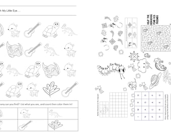 Kids activity booklet digital download PDF 50 pages