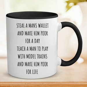 Model Train Collector Gift Locomotive Funny Coffee Mug Railroad Gifts Train Gifts for Men Train Mug Train Mugs Model Train Gifts Trains Cup