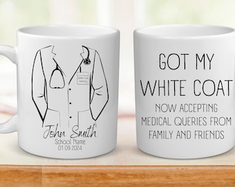White Coat Ceremony Gifts, White Coat Coffee Mug, Medical Student Gift, Med Student First White Coat Present