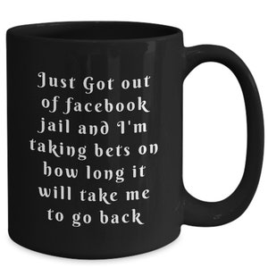Facebook Jail Mug Facebook Jail Inmate Mug Repeat Offender fact Checker Facebook Funny FB Prison Banned Facebook Blocked tea cup gag gifts
