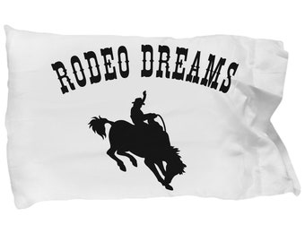 Cowboy Pillows | Western Decor | Funny Cowboy Gifts for Him | Pillow Cover Rodeo Dreams | Cowboy Lover Pillow Case