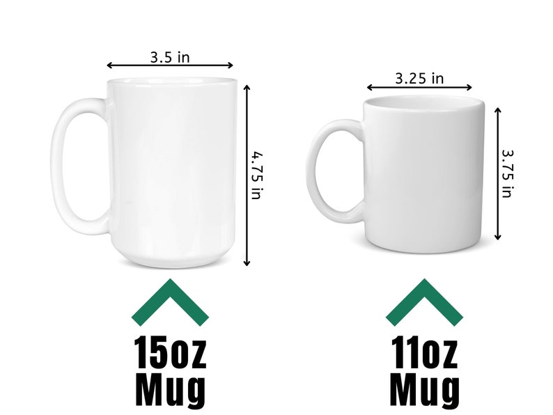 Pode incluir: Duas canecas de cer&acirc;mica branca com medidas em polegadas. A caneca maior &eacute; de 15 oz e a caneca menor &eacute; de 11 oz.
