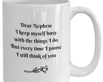 Regalos de simpatía para sobrino, taza de café para hombres, regalo de pérdida de sobrino, regalo de recuerdo para sobrino, regalos de condolencia conmemorativos por pérdida para tío tía