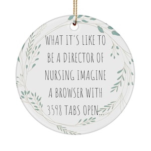 Nursing Director Ornament | Nurse Ornaments | Director Of Nursing Keepsake | Don Nurse Gift | Graduation Gift | Nursing Ornament